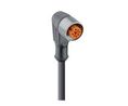 Cordset, M12 Socket - Bare End, 3 Conductors, 2m, IP68, Black